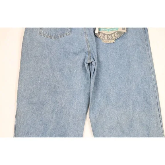 NOS Vintage 90s Streetwear Mens 36x34 Baggy Loose Fit Denim Jeans Blue Cotton